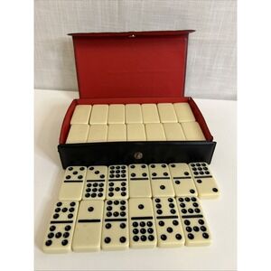 Vintage Complete Double Nine Domino Set In Case 55-piece